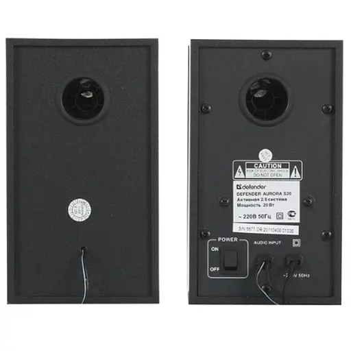 Акустические колонки Defender Aurora S20 (2.0) 2x10W (дерево) Черные - фото 2