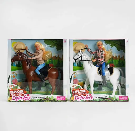 Кукла 8466 DEFA Всадница 29см, шарнирная, с лошадью 33см, в коробке (6967500438303) МИКС - фото 1