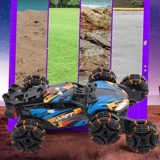 Трюкова шестиколісна машинка на радіокеруванні 2.4 HGz, помаранчевий із синім - фото 5