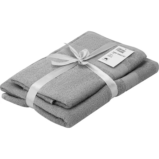 Набір рушників махрових Ardesto Essence 50х90 см 70х140 см 2 шт. 100% бавовна сірий (ART2358GR)  - фото 1