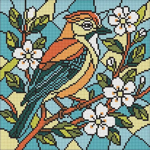 Алмазная мозаика Витраж. Сойка AMO8317, 30х30 см