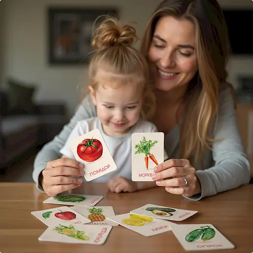 Дитячий набір навчальних карток Монтессорі "Овочі та фрукти" DoDo Toys 301232, 32 зображення - фото 6