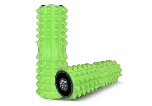 Массажный ролик EasyFit Grid Roller 33 см v.1.2 с заглушками с двух сторон Салатовый (EF-2022a-GN) - фото 2