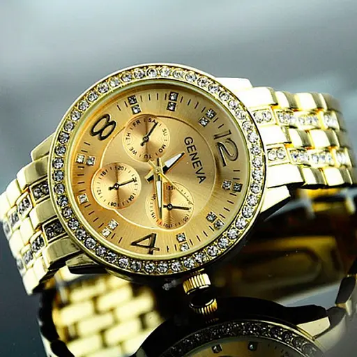 Наручний годинник жіночий Geneva Gold Золотий (195) - фото 9