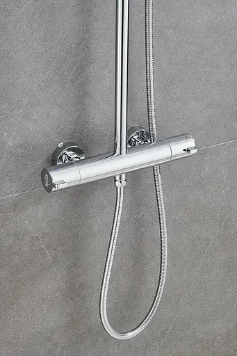 Душова система зовнішнього монтажу Nett з термостатом для душу SSH-24, Хром - фото 5