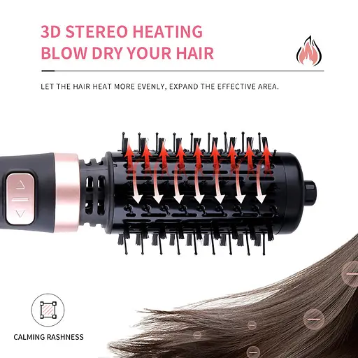 Фен-щітка-браш з обертанням Kemei KM-8021 стайлер брашинг для укладки накрутки об'єму та розчісування волосся - фото 5