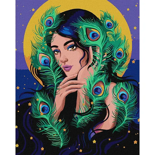 Картина по номерам "Загадочная девушка" ©pollypop92 Ideyka KHO2559 40х50 см