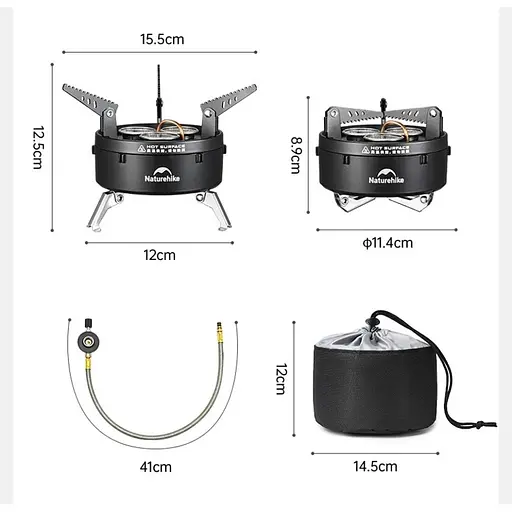 Горелка газовая Naturehike CNK2450CF019 трехконфорочная (1047-6975641889045) - фото 9