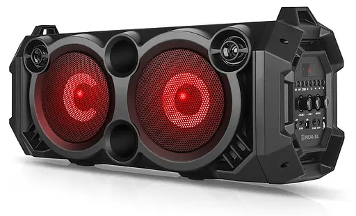 Портативная колонка 2.0 Real-El X-751 Black 2 x 18 Вт пластиковый корпус Bluetooth MicroSD/USB аккумулятор 4000 мАч - фото 3