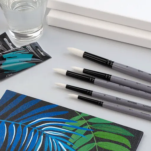 Кисть синтетика круглая заостренная INTENSE 1668SR №000 длинная ручка Rosa - фото 4