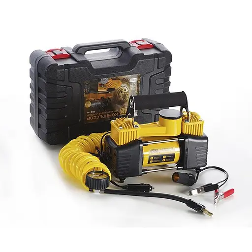 Компрессор автомобильный двухпоршенивый Сила ДАБЛ в кейсе 85 л/мин 10 Атм 30412 - фото 1