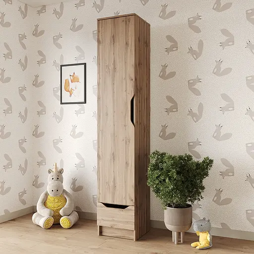 Пенал закрытый 1Д1Ш Лилу 40x40x210 см Дуб тахо (MBS-1392)