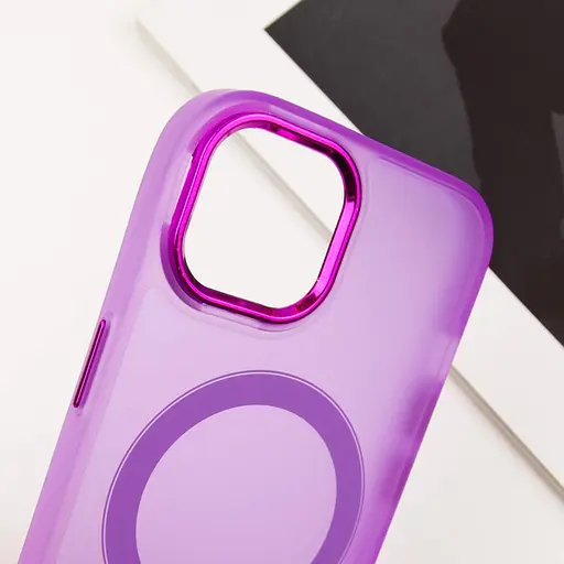 Чехол Epik TPU+PC Lily with MagSafe для Apple iPhone 15, 6.1 Purple - фото 5