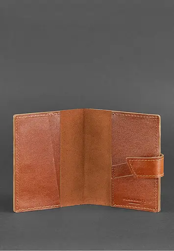 Шкіряна обкладинка для паспорта 4.0 світло-коричнева - фото 4