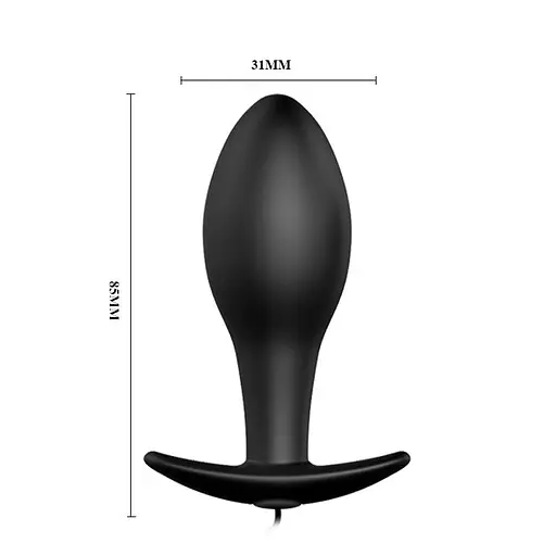 Анальна пробка Pretty Love Vibrating Butt 7.5 см (чорний) - фото 6