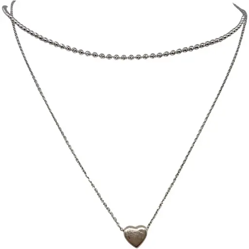 Серебряное колье Qvaliz Сердце. 908-01065