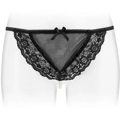 Трусики-стрінги Fashion Secret Katia з перлинною ниткою Black