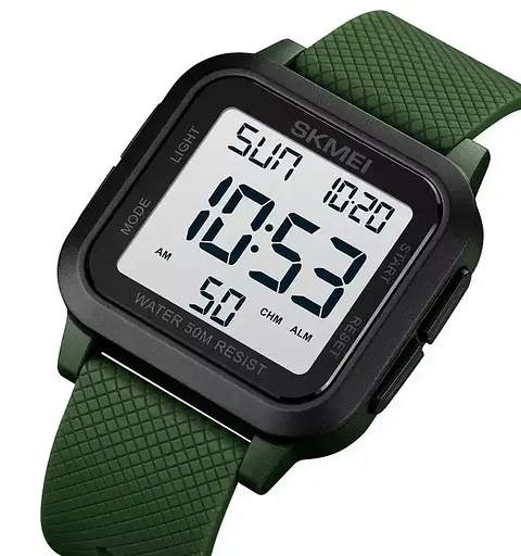 Мужские наручные часы Skmei 1894 (Зеленый с белым циферблатом) - фото 3