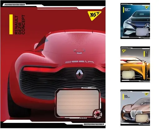 Зошити учнівські 36 аркушів лінія. YES Dezir concept 15 шт. в упаковці