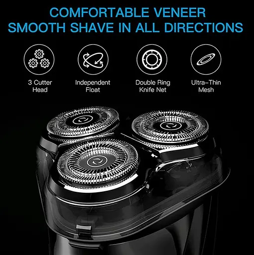 Бритва электро роторная Enchen blackStone 3 Pro с дисплеем и изображением заряда - фото 6