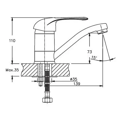 Змішувач для кухні Haiba COSMOS 004-15 CM (HB0045) - фото 2