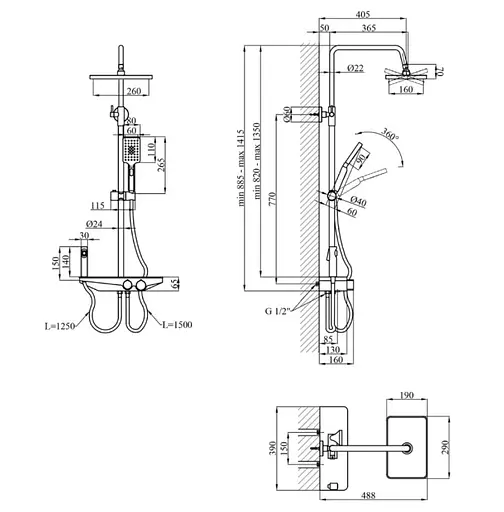 Душевая система Kroner KRP Armada - GRP066 (CV033880) - фото 15