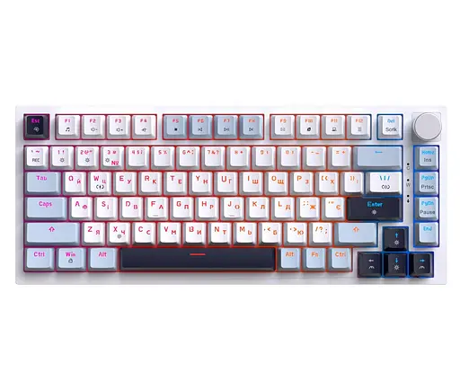 Клавіатура ігрова механічна GamePro GPMK-160-BL Warden Genesis Red Outemu Swithes Hot-Swap White-Blue