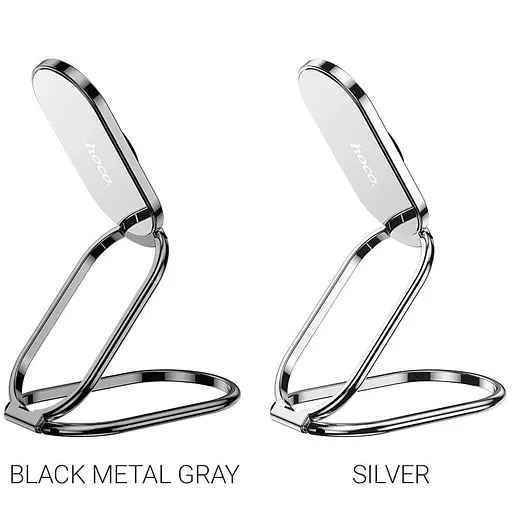 Настольный держатель Hoco PH36 Emma подставка кольцо черный металлик - фото 5