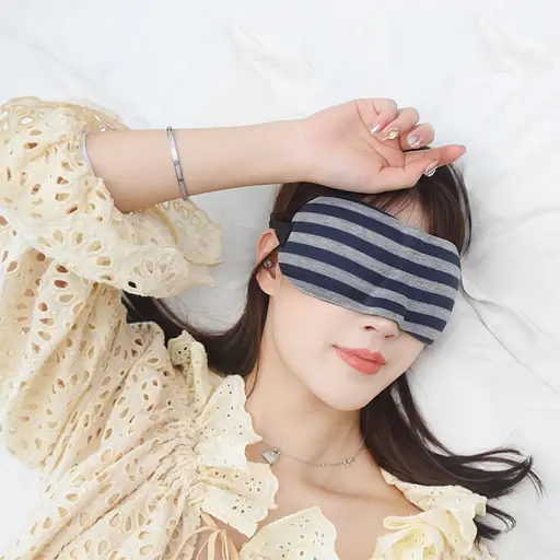 Окуляри для сну Deco 3D в смужку Синьо-сірі (937-02) - фото 5