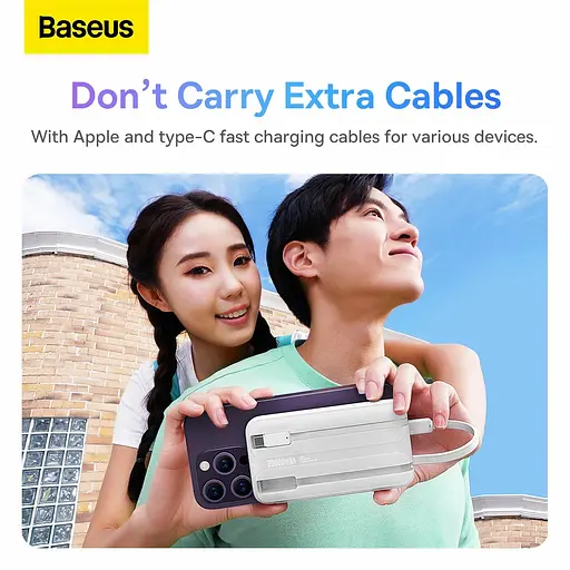 Повербанк Baseus Comet Series Dual-Cable 20000 mAh 22.5W (PPMD020102) White - фото 7