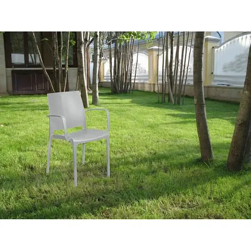 Стілець садовий Bica Olga пластиковий бежево-сірий - фото 7