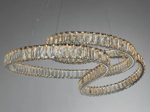 Світлодіодна люстра Romin три кільця хром 93 Вт з пультом - фото 3