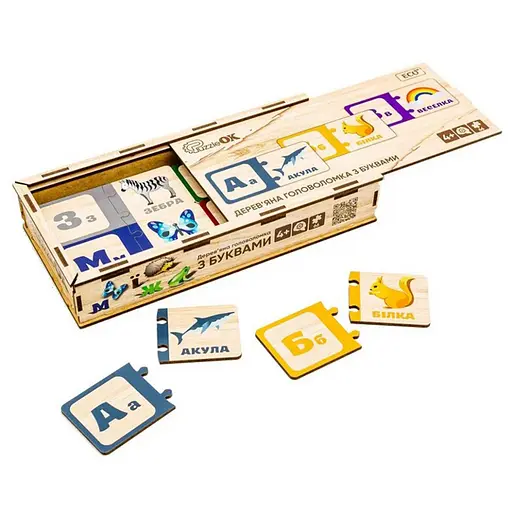 Деревянная детская головоломка с буквами PuzzleOK Puz-22335 - фото 4
