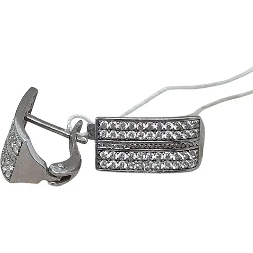 Срібні сережки Ювелір Стандарт з фіанітами. 2543Ю