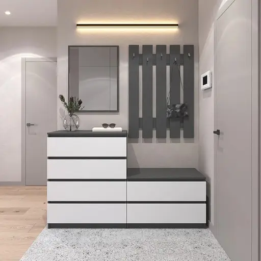 Прихожая VAYS комплект в прихожую №1 антрацит-белый фасад