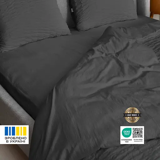 Комплект постільної білизни Ideia Cloud Dream євро (8-36029_т/сірий) - фото 5