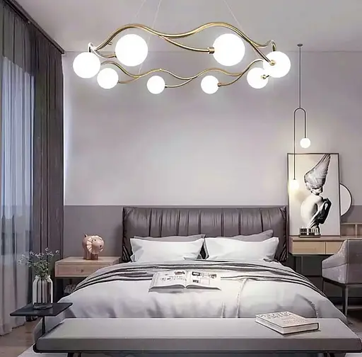 Люстра-кільце з мінімалістичними плафонами | Арт. K 07/8 AB | Line F - фото 1