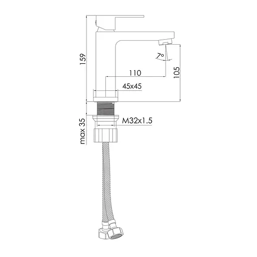 Змішувач для умивальника Imprese Karlov 25 мм black matt f03507610AA Чорний матовий - фото 2