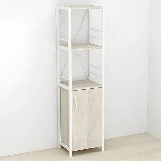 Этажерка 3/34 Ferrum-decor Серии Конект с тумбой 144x34x28 Белый ДСП Сонома (FRD-104431)