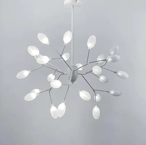 Стельова люстра в білому кольорі з пелюстками | Арт. H 908/27 WT | Line F - фото 3
