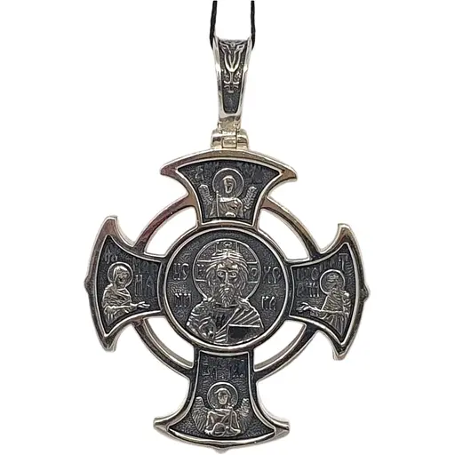 Срібний хрест Харківська ювелірна фабрика Лики Святих. 3589-Ч