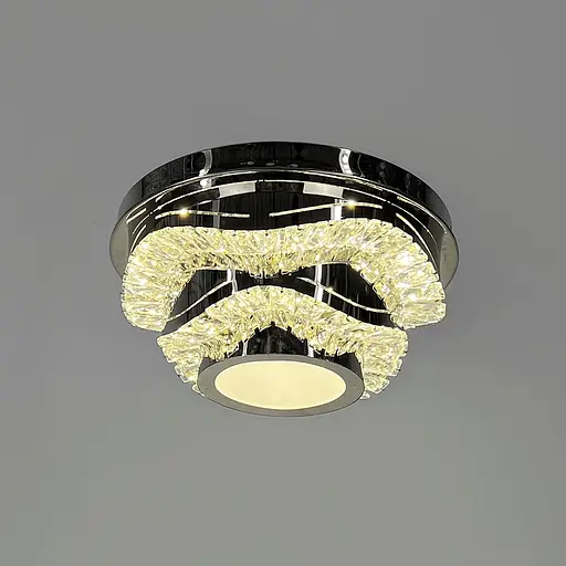 Хромированная потолочная люстра с прозрачным хрусталем Ø 40 см Ст. C 1784/400 | Line F - фото 4