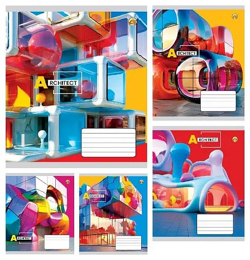 Зошити учнівські 36 аркушів клітинка Тверда ТЕ41404 Абстрактна, 20 шт. в упаковці