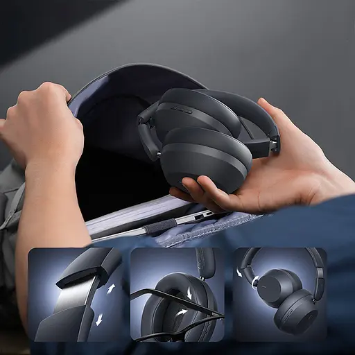 Накладные беспроводные наушники Baseus Bass 35 Max (A00070800) Twilight Grey - фото 7