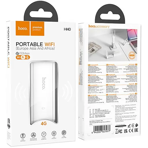Портативний модем WiFi роутер Hoco HI40 150Mbps (Micro SIM) White - фото 2