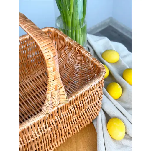 Великодній кошик із лози з однією ручкою Волинь Коричневий - фото 4