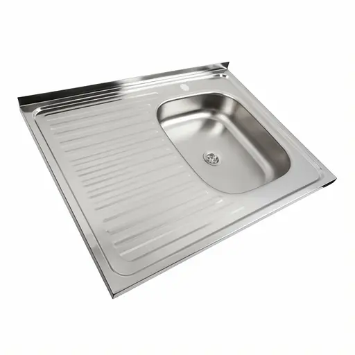 Кухонная мойка из нержавеющей стали Platinum 8060 R (0,4/120 мм), Нержавеющая сталь - фото 2