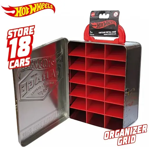 Контейнер Hot Wheels для 18 машинок вінтажний сріблястий (HWCC22S) - фото 2