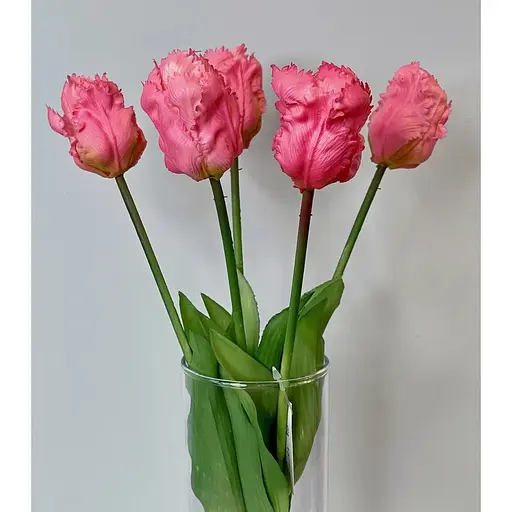 Тюльпани штучні Hvoya латексні махрові букет 5 квіток рожеві - фото 5