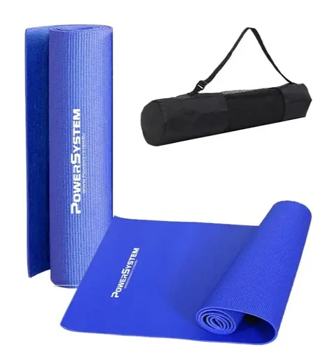 Коврик для йоги и фитнеса Power System PS-4014 PVC Fitness-Yoga Mat Blue (173x61x0.6) (PS-4014_Blue) - фото 1